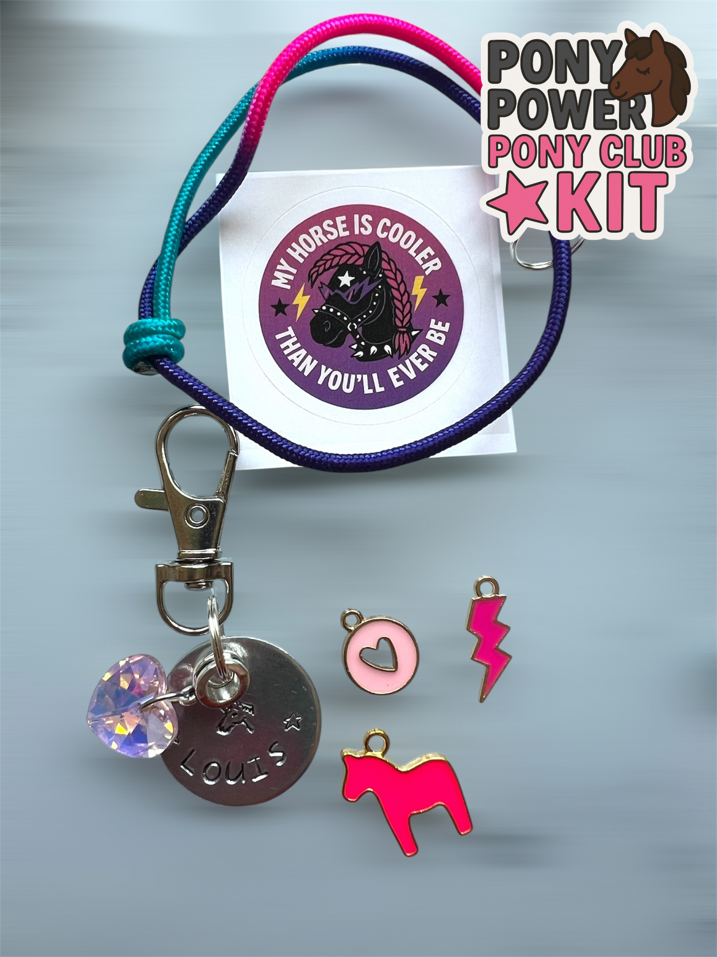Pony Power Charm Kit – Make Your Own Pony Bracelet & Bridle Tag | DIY Equestrian Gift for Pony Club Girls & Horse Lovers