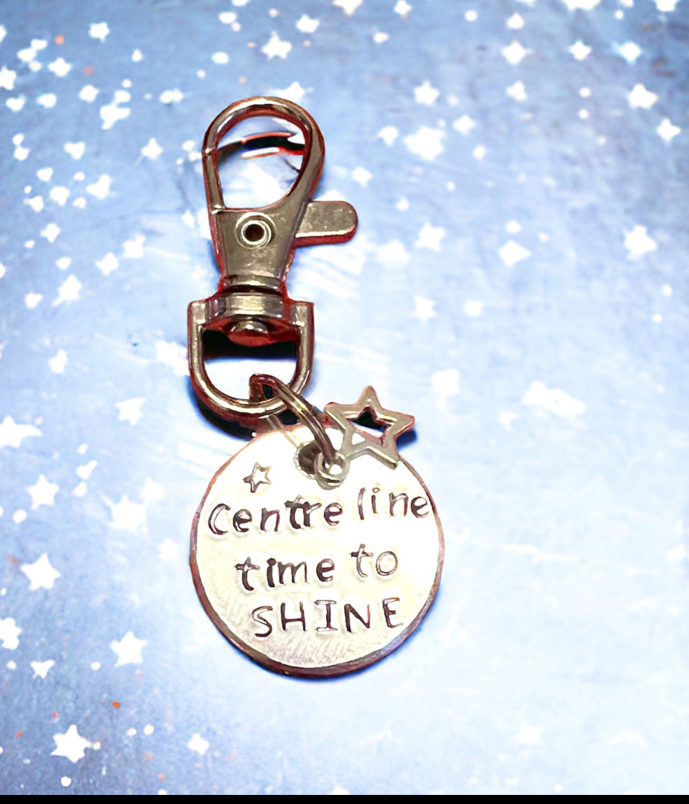 Centre Line Tome to Shine, Dressage Bridle Charm. Hand stamped. Horse lover gift