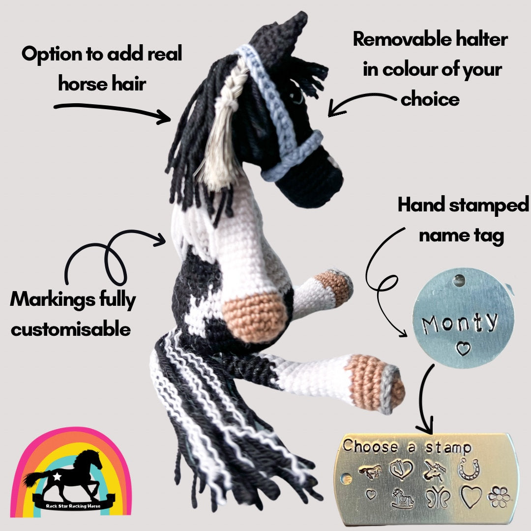 Crochet Horse & Pony - Personalised Horse, Horse Gifts, Pet Loss, memorial, Unique keepsake. Custom Horse Plush.