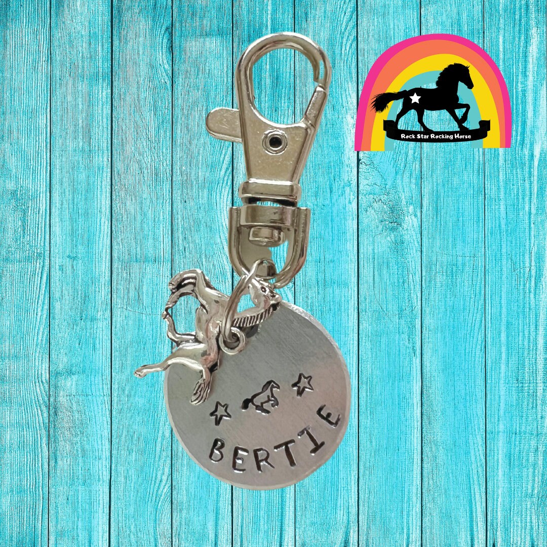Bridle/ halter charm. Personalised horse name tag. Hand stamped. Horse Charm