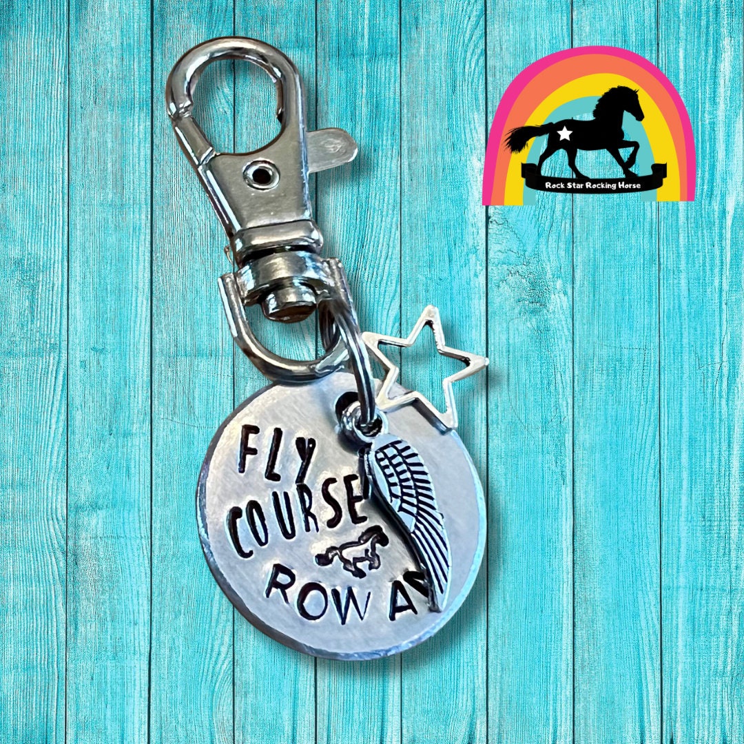 Lucky Bridle/ halter charm for show jumping. Personalised horse name tag. Hand stamped.