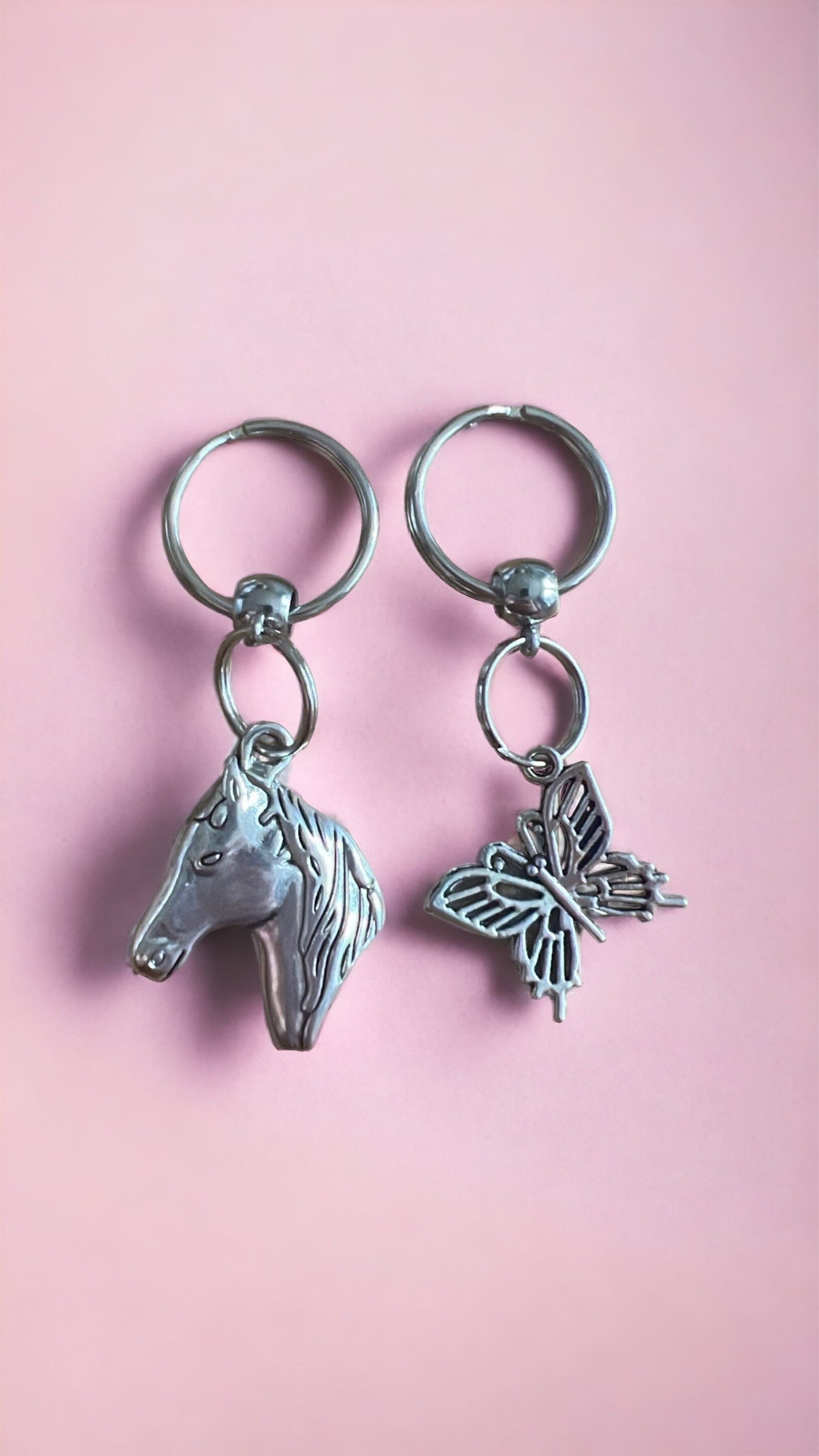 Bridle, halter charms. Butterfly and horse charms. Horse lover gift. Equestrian style.
