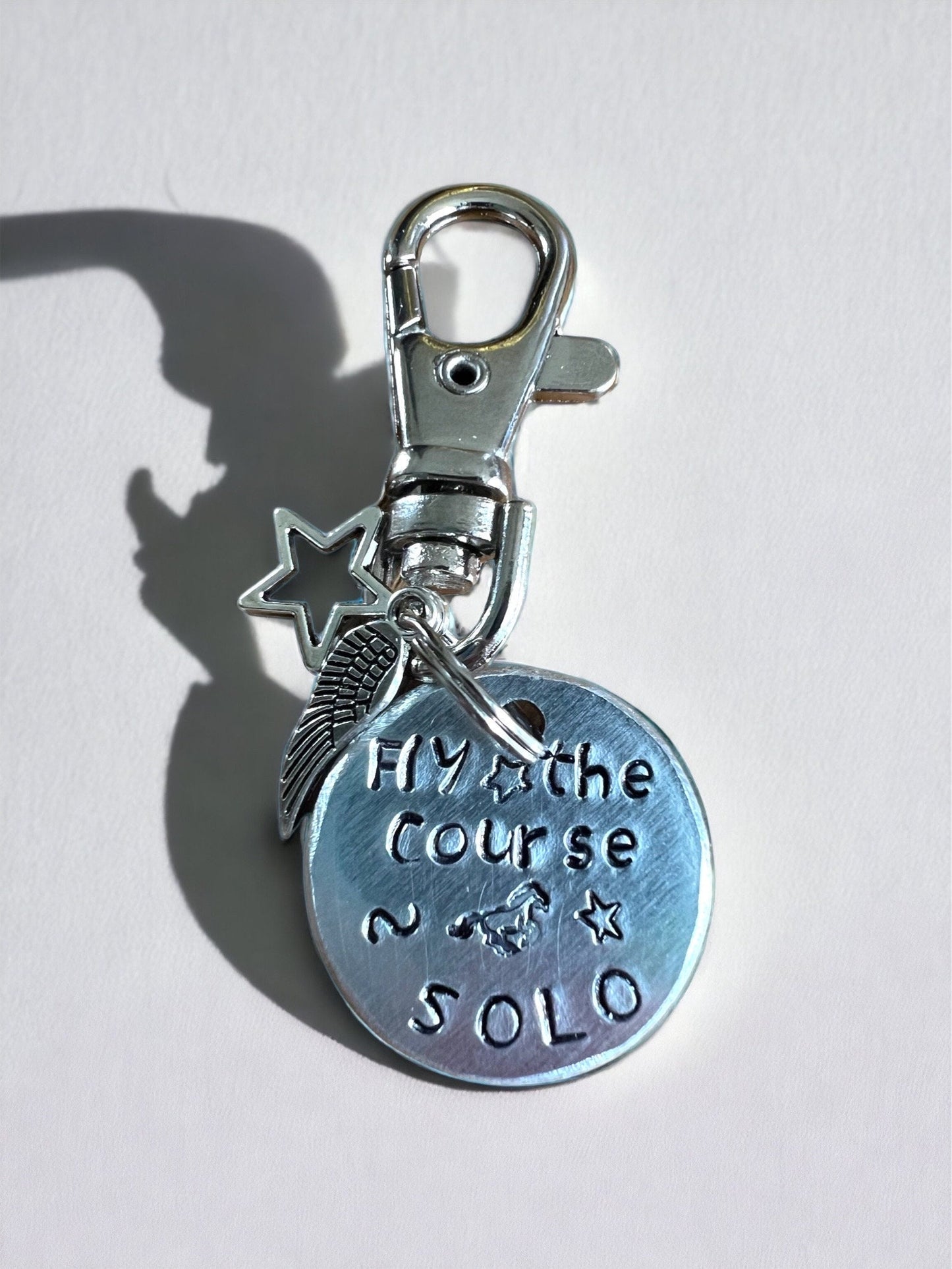 Lucky Bridle/ halter charm for show jumping. Personalised horse name tag. Hand stamped.