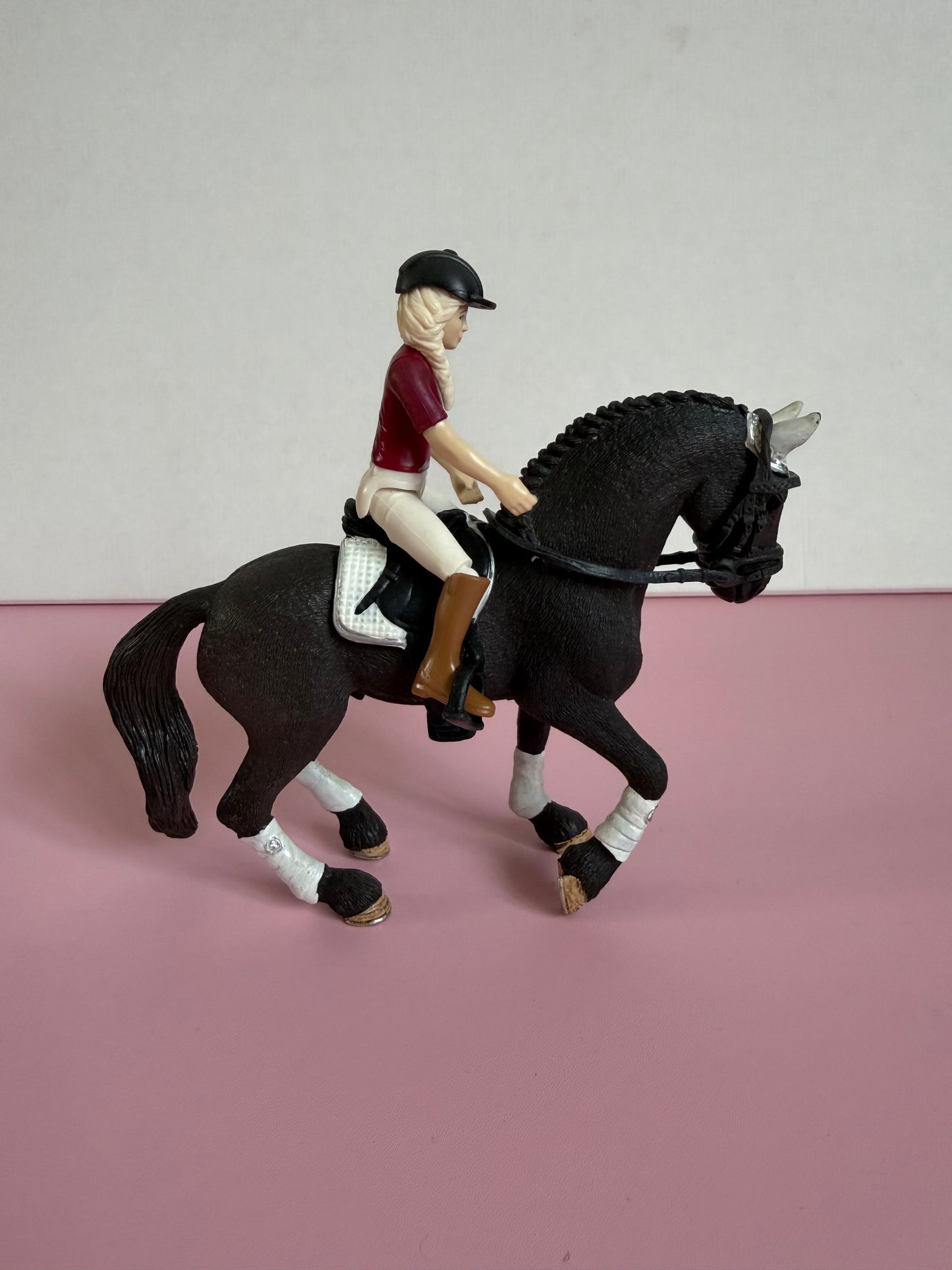 Re-Loved Rockstar: Friesian Schleich Stallion and Rider-