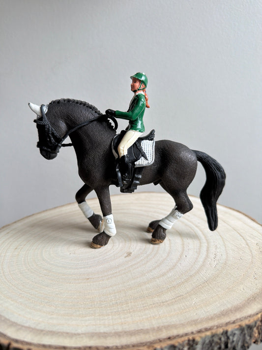 Re-Loved Rockstar: Friesian Schleich Dressage Stallion & Rider - Eclipse