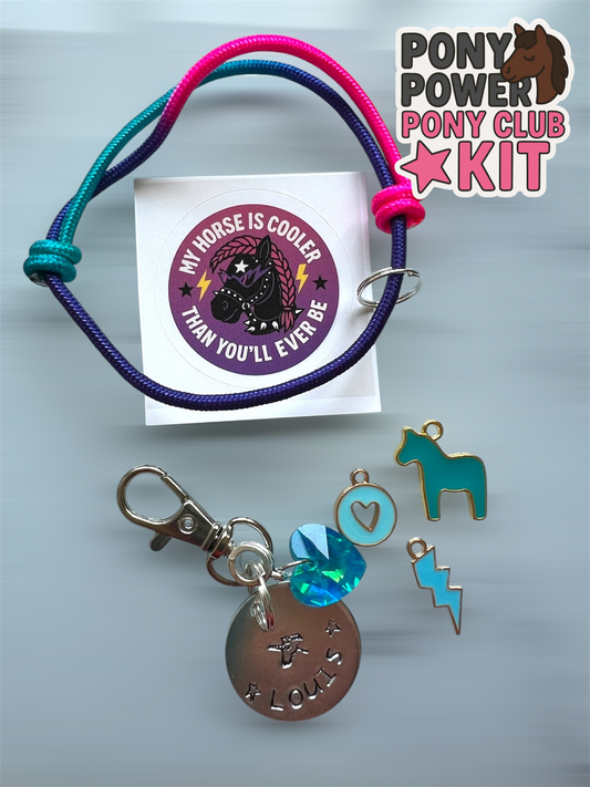 Pony Power Charm Kit – Make Your Own Pony Bracelet & Bridle Tag | DIY Equestrian Gift for Pony Club Girls & Horse Lovers