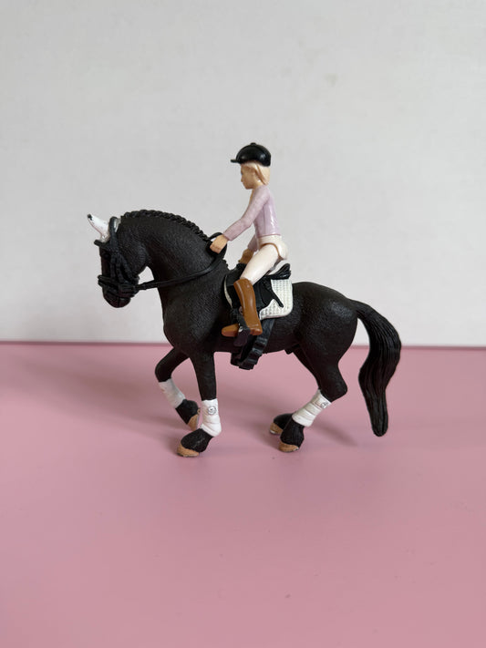 Re-Loved Rockstar: Friesian Schleich Stallion and Rider