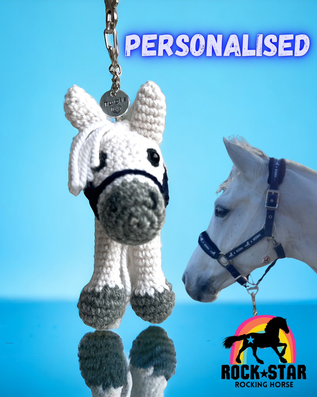 Personalised Crochet Horse Key Chain