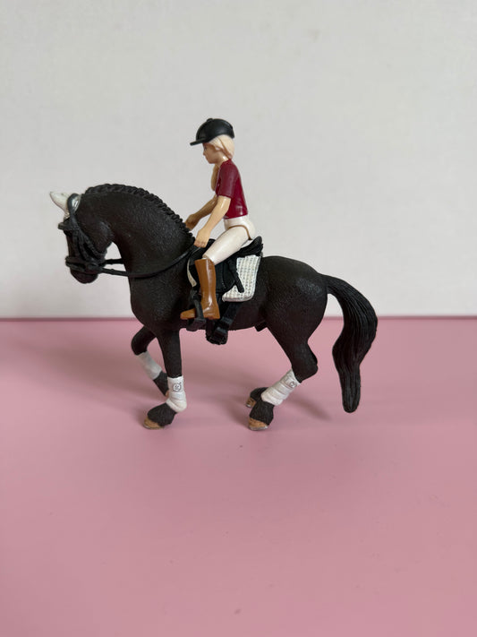Re-Loved Rockstar: Friesian Schleich Stallion and Rider-