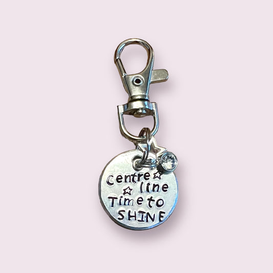 Centre Line Tome to Shine, Dressage Bridle Charm. Hand stamped. Horse lover gift