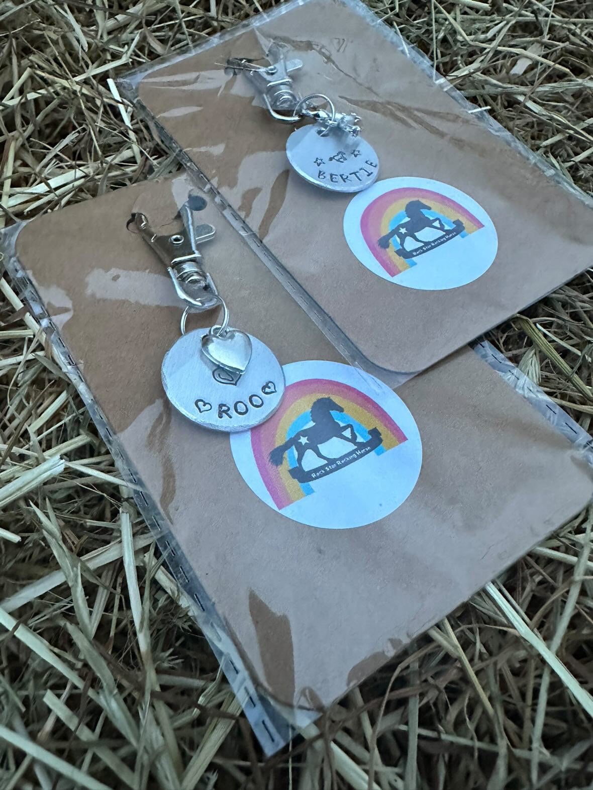 Matchy Matchy pony saddle, Bridle, halter charm. Personalised horse name tag. Hand stamped. Horse lover gift