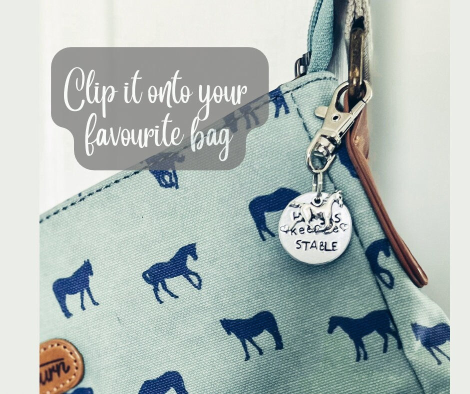 Bee Wild and Free/ Bridle/ halter charm. Personalised horse name tag. Hand stamped. Horse lover gift