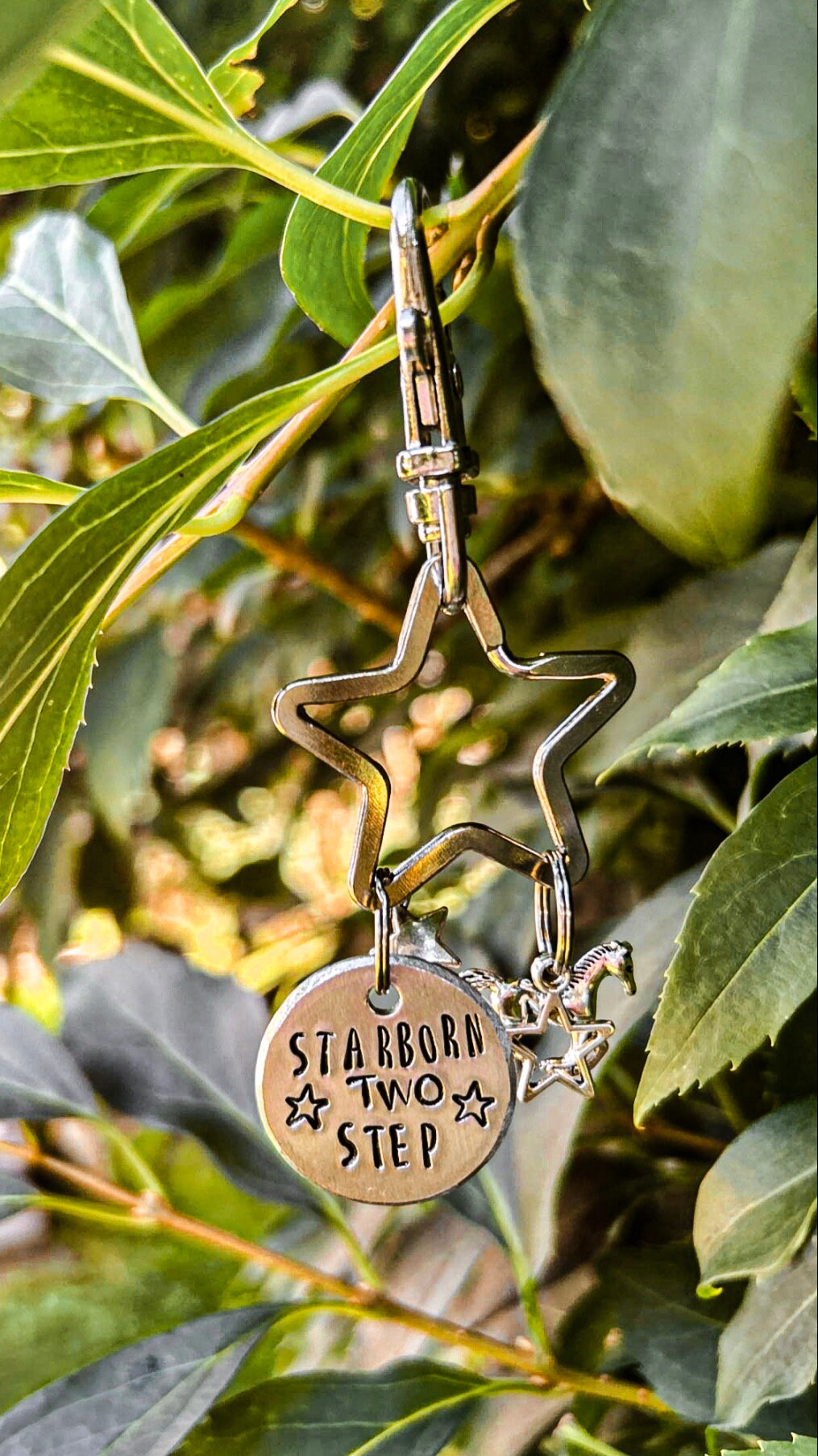 Horse lover key chain. Personalised with your pony’s name or horse’s name or show name. Hand stamped keyring . Equestrian gift